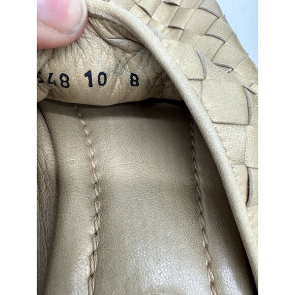 Cole Haan Womens Slide Heeled Sandals Sz 10B Beige Woven Leather Open-Toe Summer - Picture 3 of 12